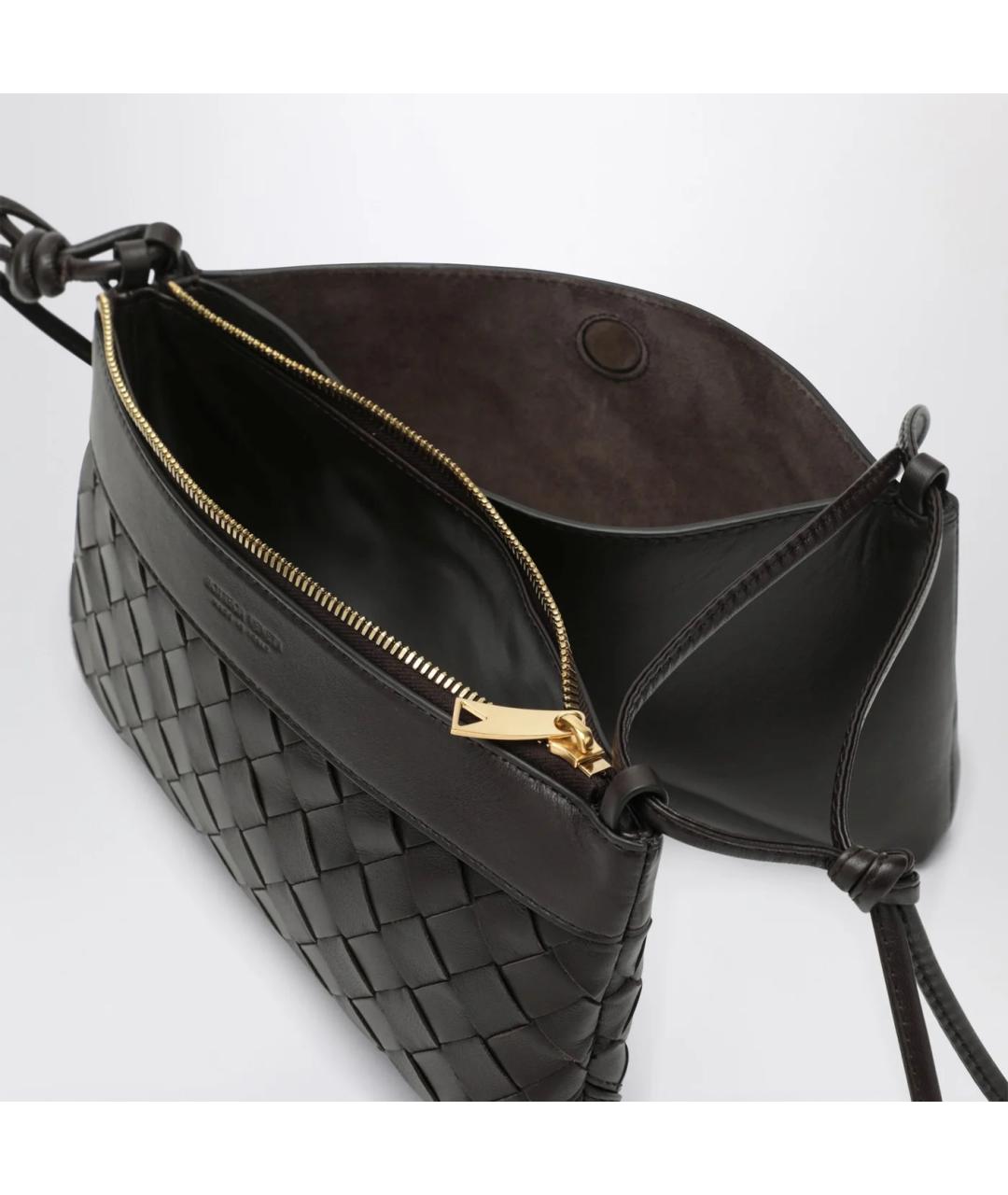 BOTTEGA VENETA Коричневая кожаная сумка через плечо, фото 4
