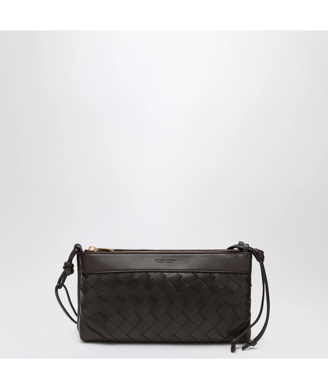 BOTTEGA VENETA Коричневая кожаная сумка через плечо, фото 6