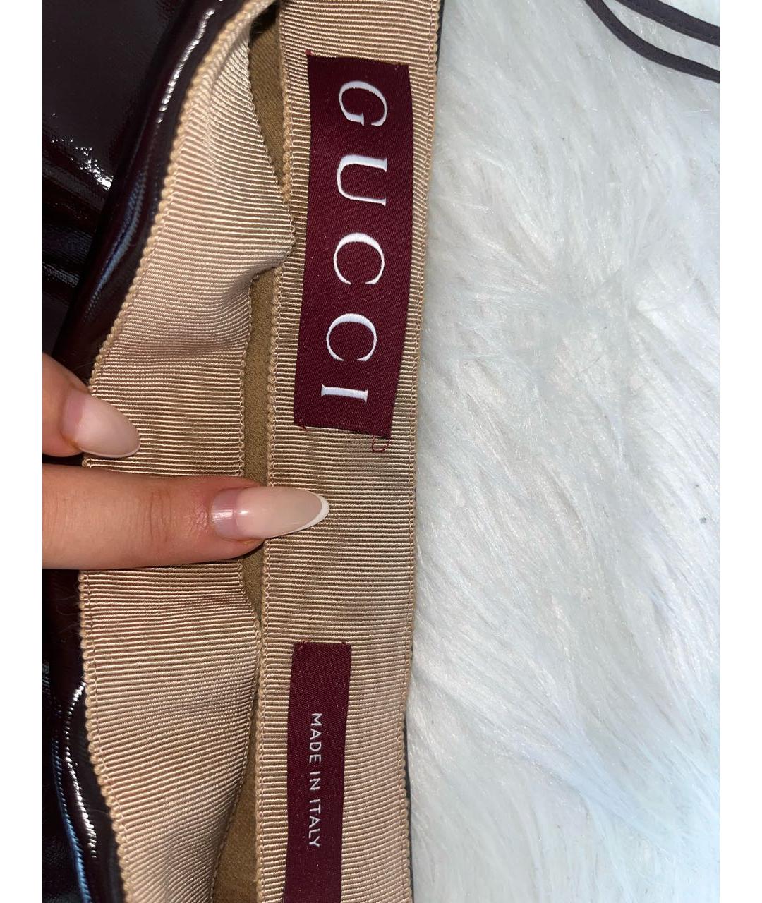 GUCCI Бордовая юбка мини, фото 2