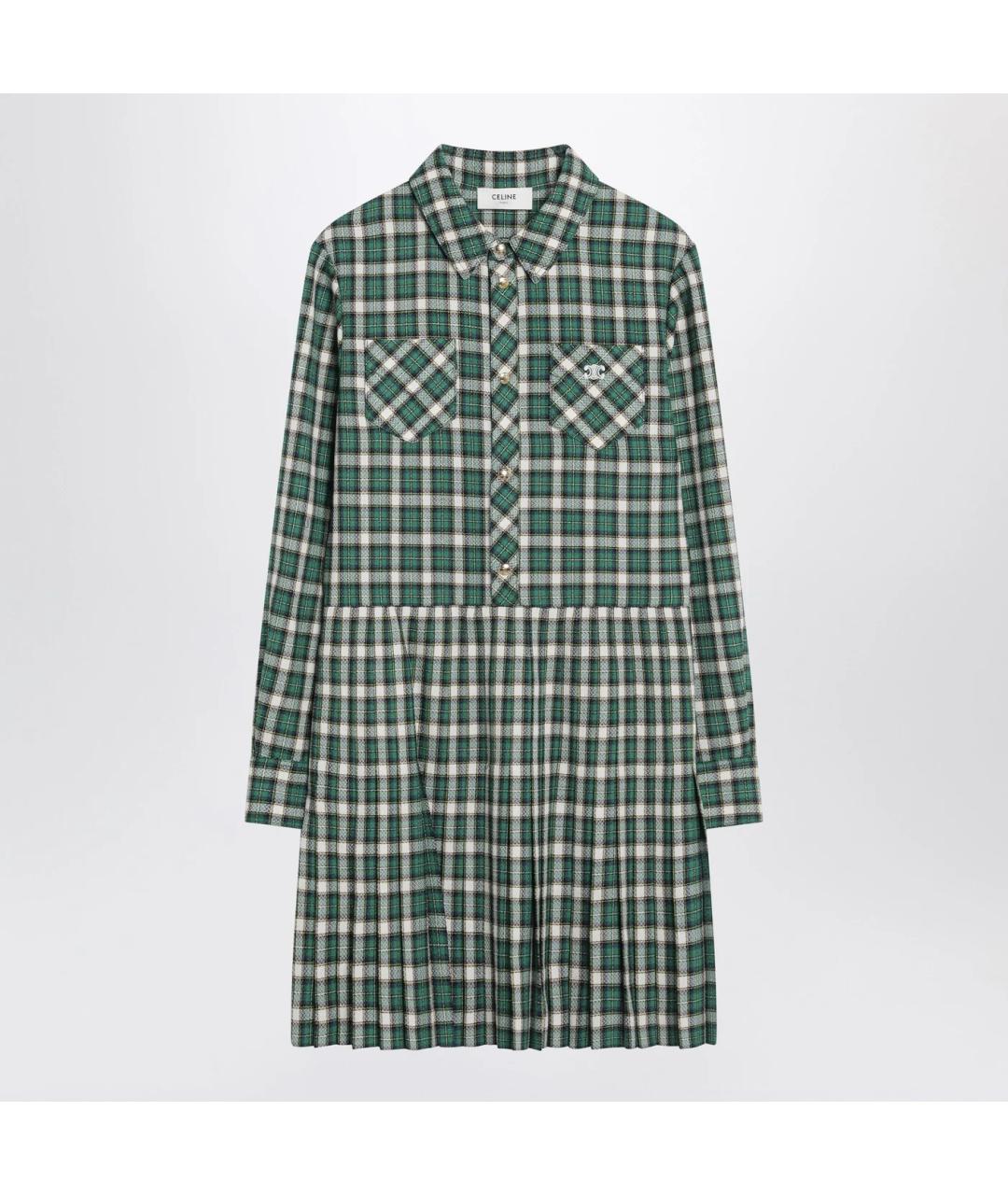 CELINE Мульти шерстяное повседневное платье, фото 3