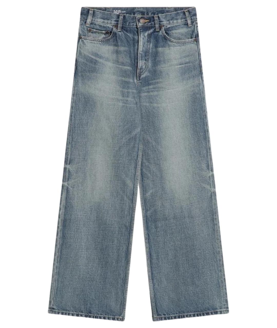 CELINE Голубые хлопковые прямые джинсы, фото 1