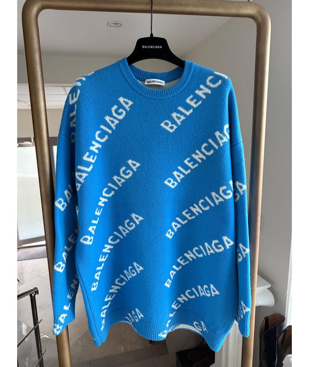 BALENCIAGA Голубой джемпер / свитер, фото 2