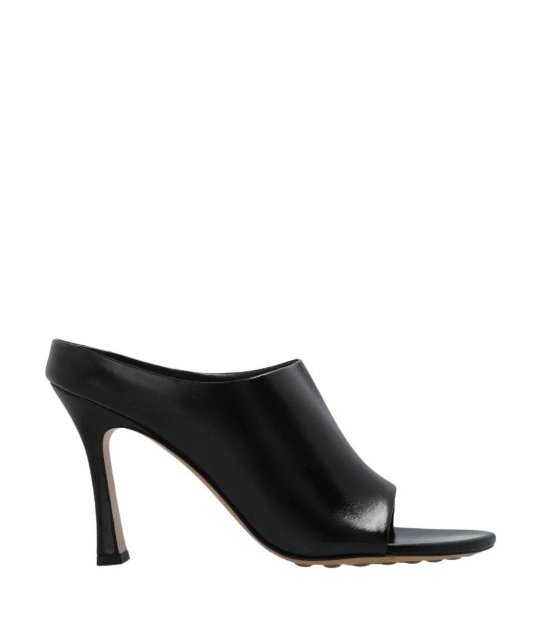 BOTTEGA VENETA Черные кожаные мюли, фото 1