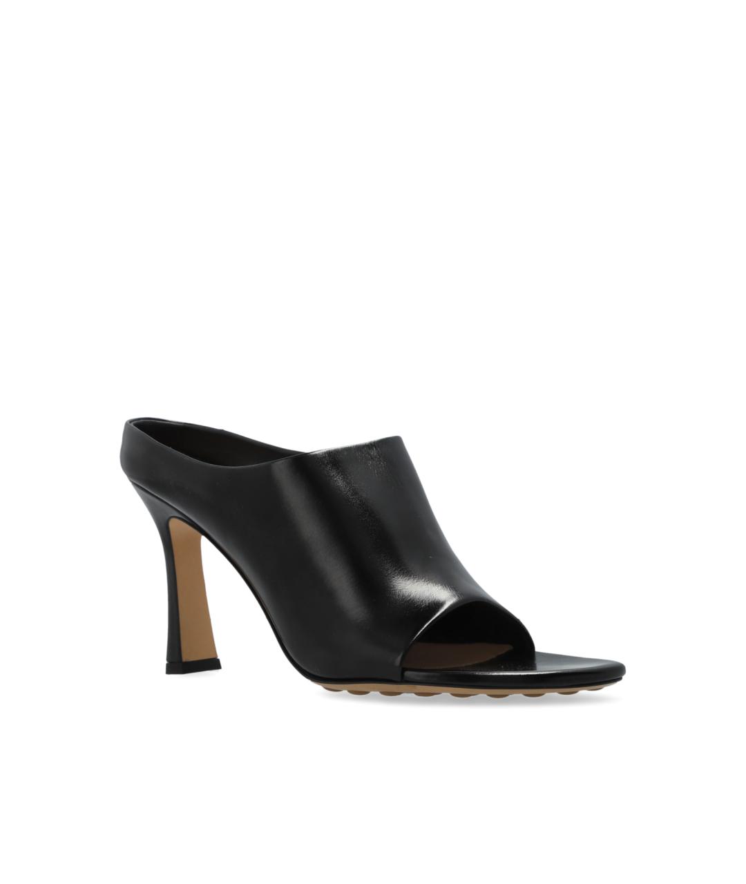 BOTTEGA VENETA Черные кожаные мюли, фото 4