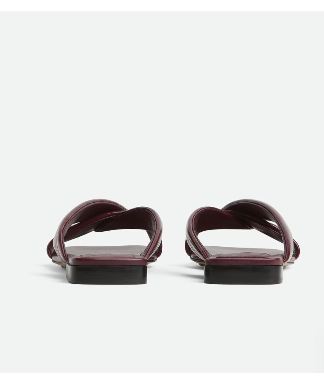 BOTTEGA VENETA Бордовые шлепанцы из лакированной кожи, фото 4