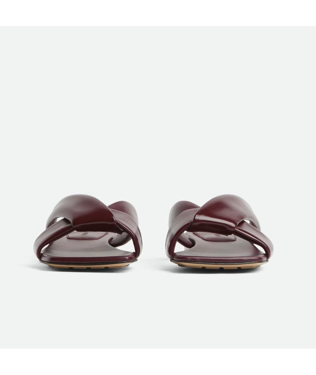BOTTEGA VENETA Бордовые шлепанцы из лакированной кожи, фото 3
