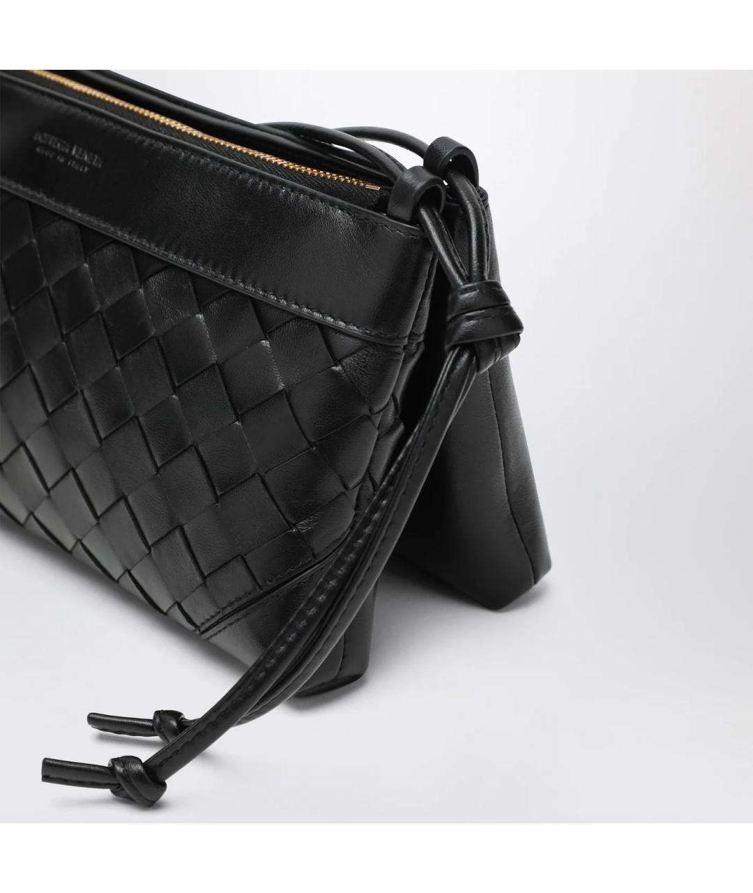 BOTTEGA VENETA Черная кожаная сумка через плечо, фото 5