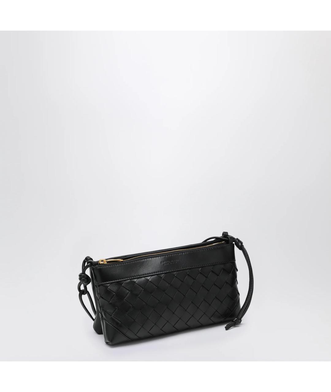 BOTTEGA VENETA Черная кожаная сумка через плечо, фото 2