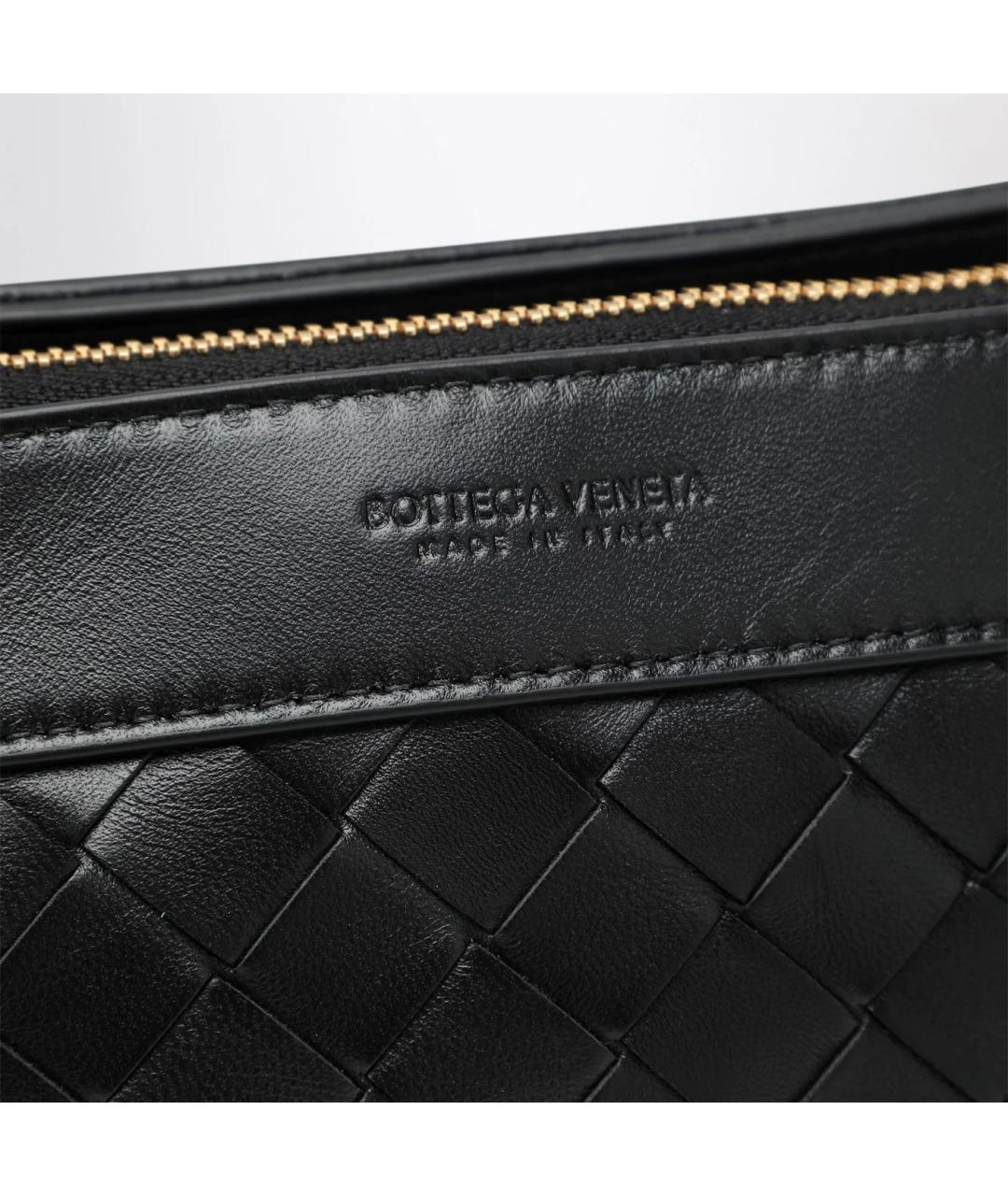 BOTTEGA VENETA Черная кожаная сумка через плечо, фото 6