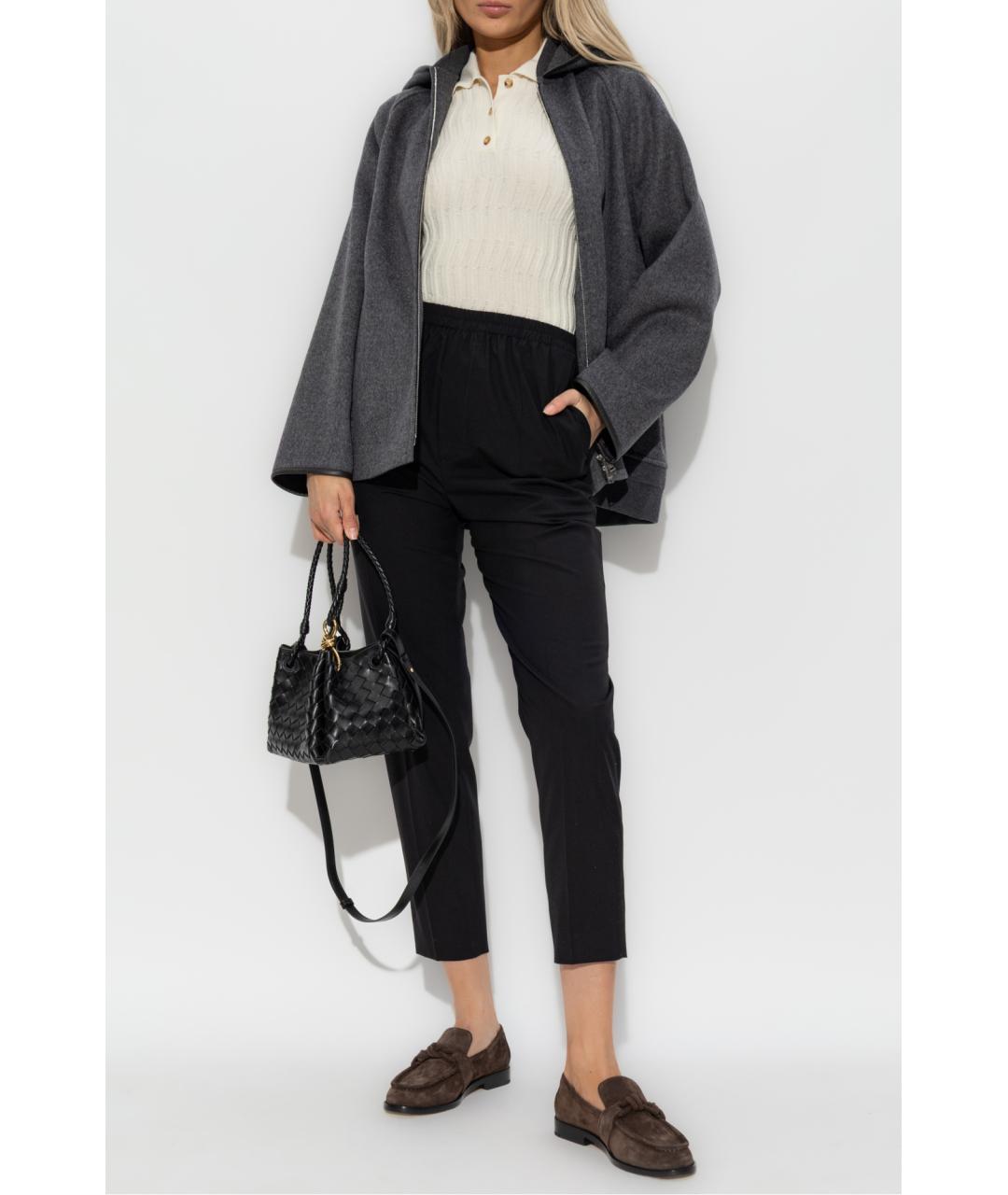 BOTTEGA VENETA Серое шерстяное пальто, фото 4