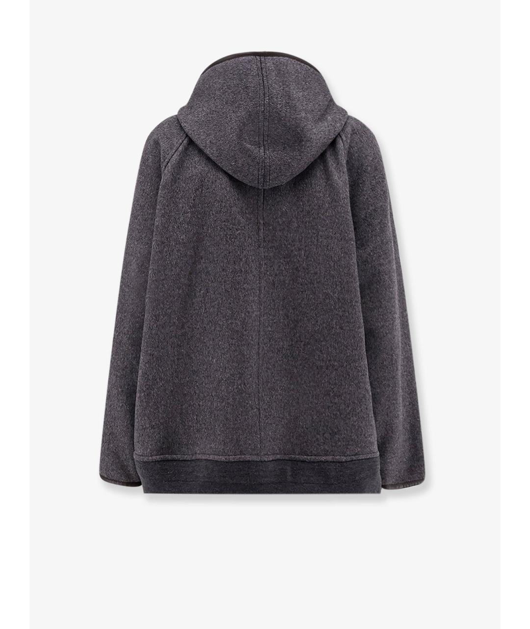 BOTTEGA VENETA Серое шерстяное пальто, фото 3
