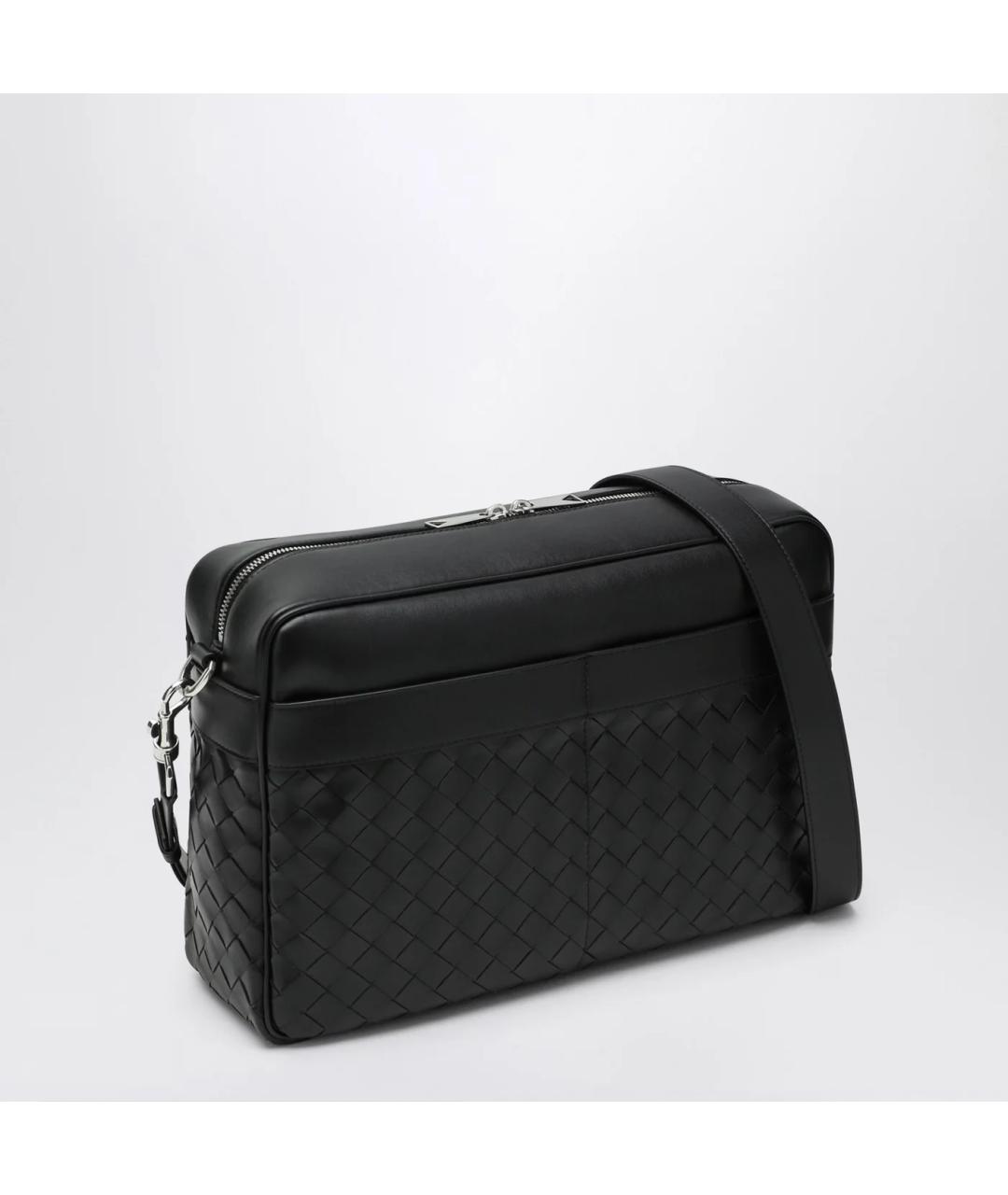 BOTTEGA VENETA Черная кожаная сумка на плечо, фото 2