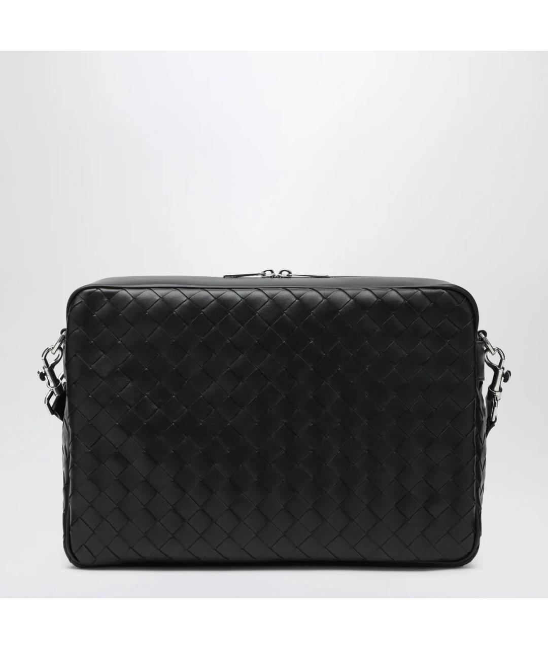 BOTTEGA VENETA Черная кожаная сумка на плечо, фото 3