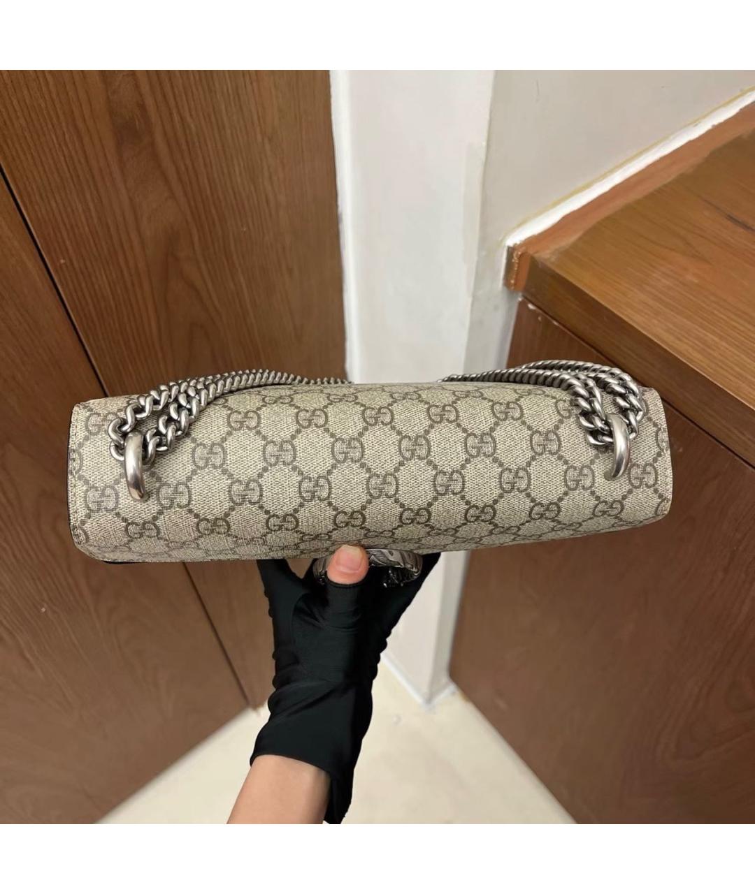 GUCCI Бежевая сумка через плечо из канвы, фото 6