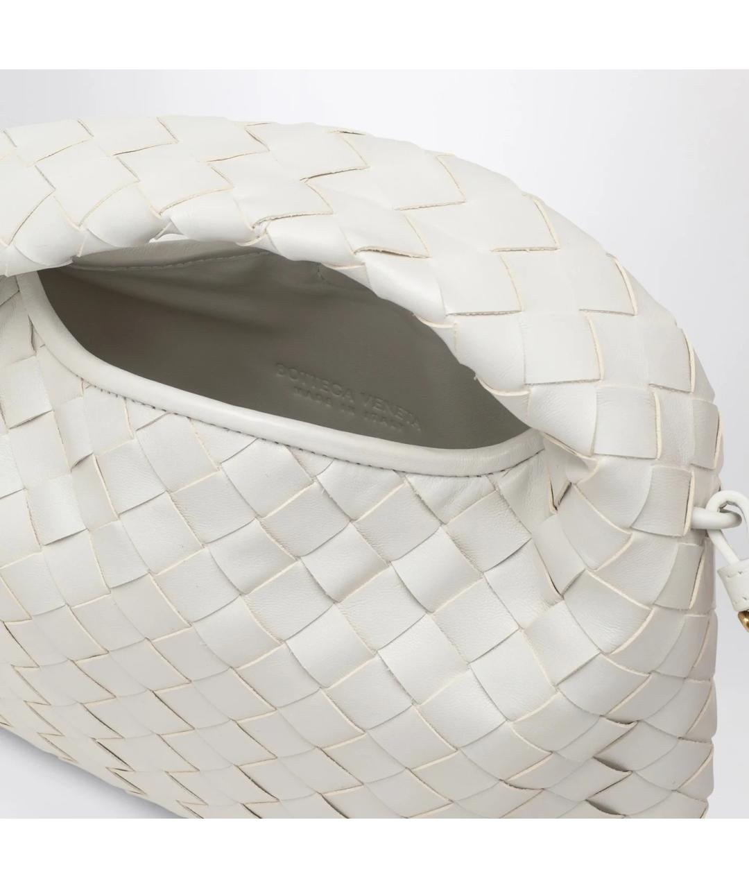 BOTTEGA VENETA Белая кожаная сумка через плечо, фото 4
