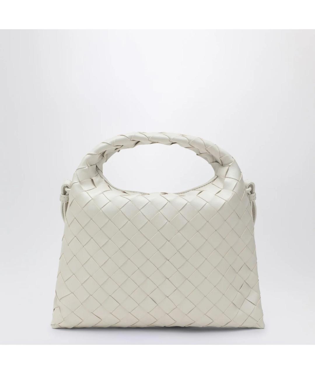 BOTTEGA VENETA Белая кожаная сумка через плечо, фото 3