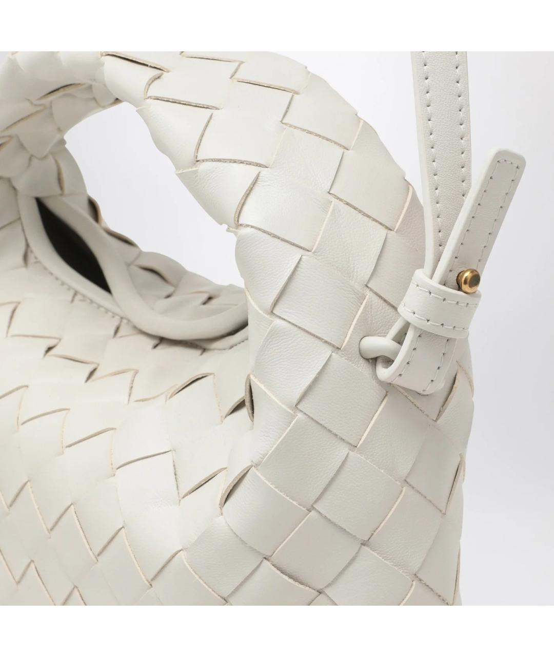 BOTTEGA VENETA Белая кожаная сумка через плечо, фото 5