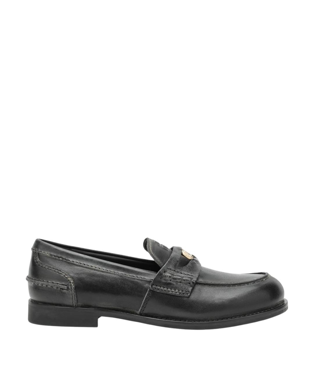 MIU MIU Черные кожаные лоферы, фото 1