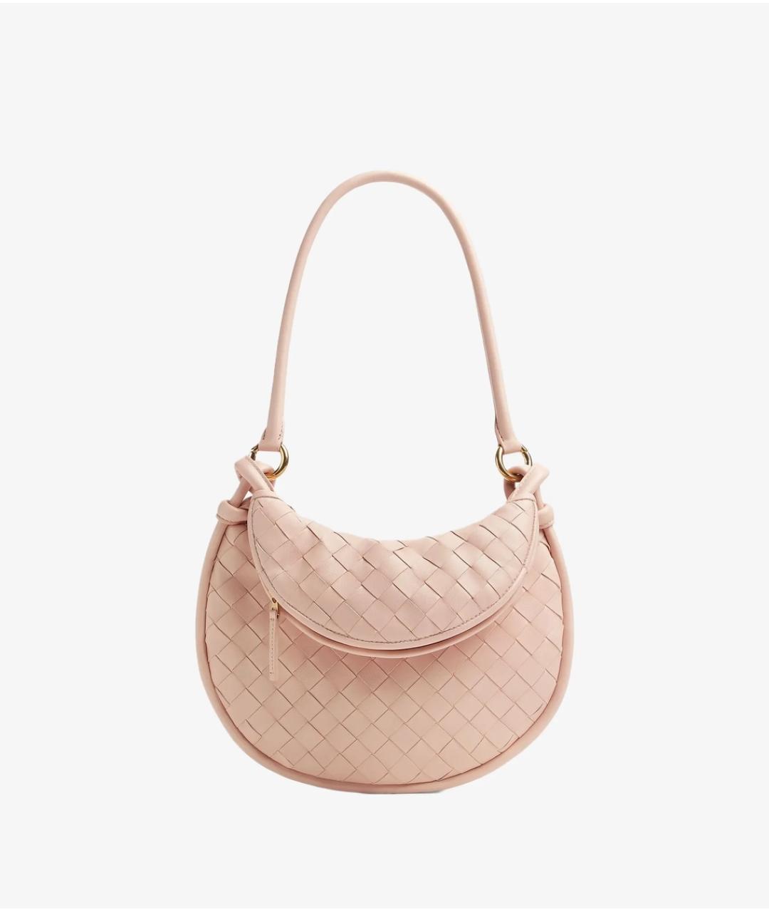 BOTTEGA VENETA Розовая кожаная сумка через плечо, фото 3
