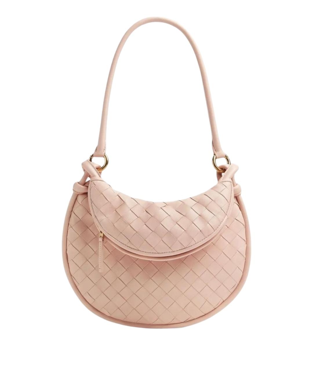 BOTTEGA VENETA Розовая кожаная сумка через плечо, фото 1