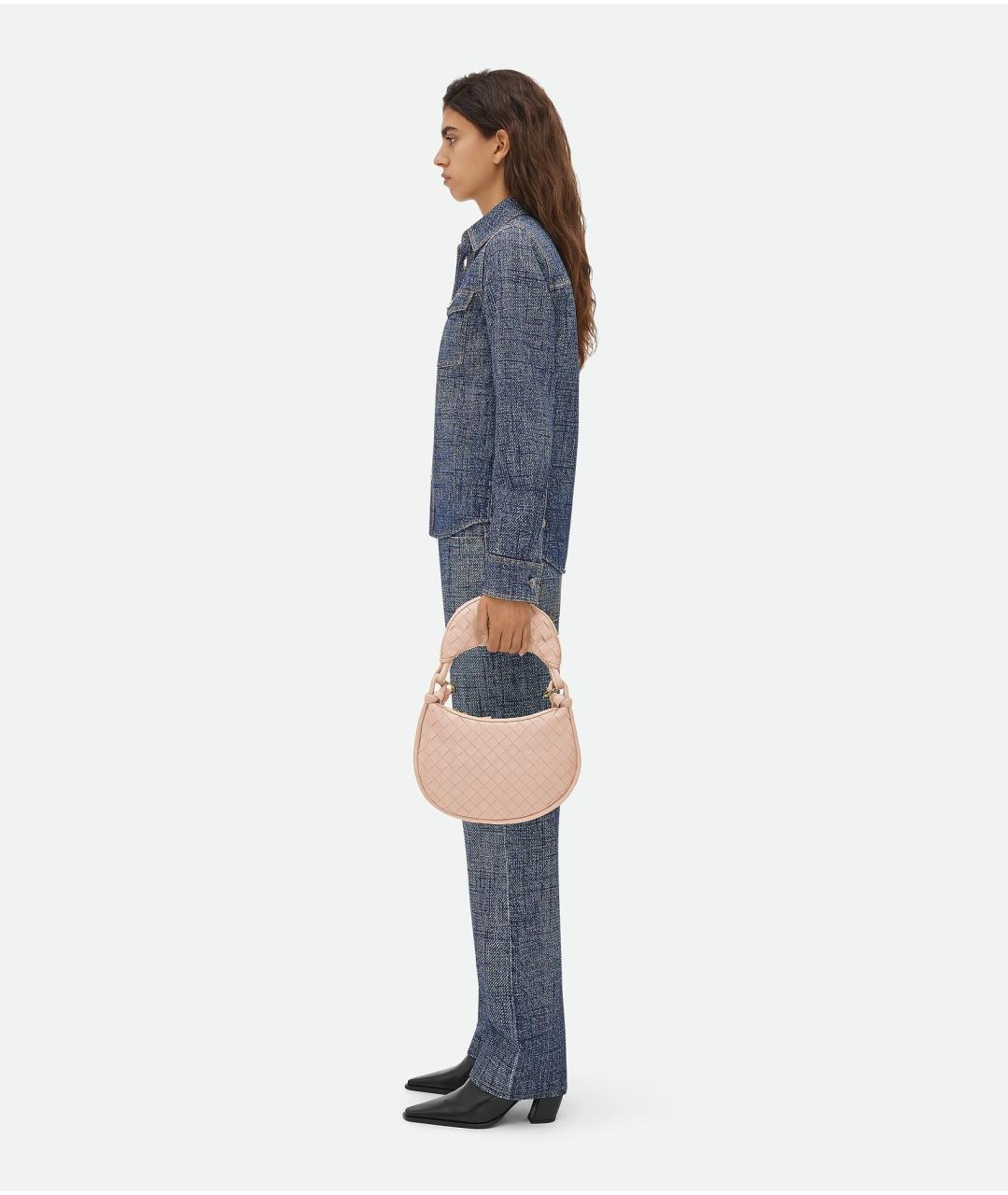 BOTTEGA VENETA Розовая кожаная сумка через плечо, фото 4