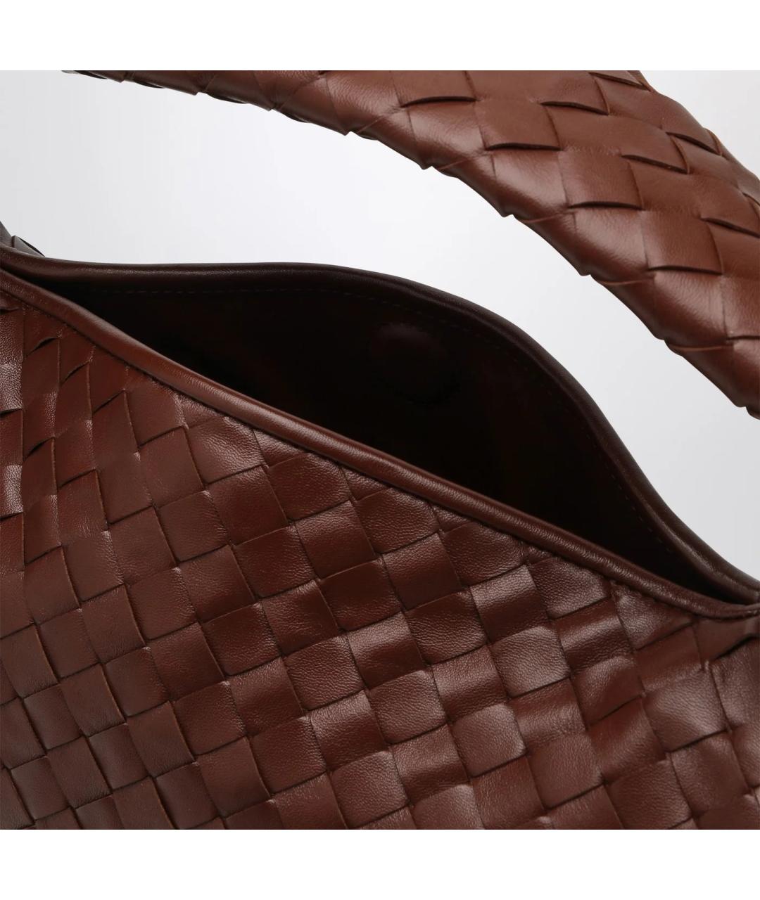 BOTTEGA VENETA Коричневая кожаная сумка через плечо, фото 4
