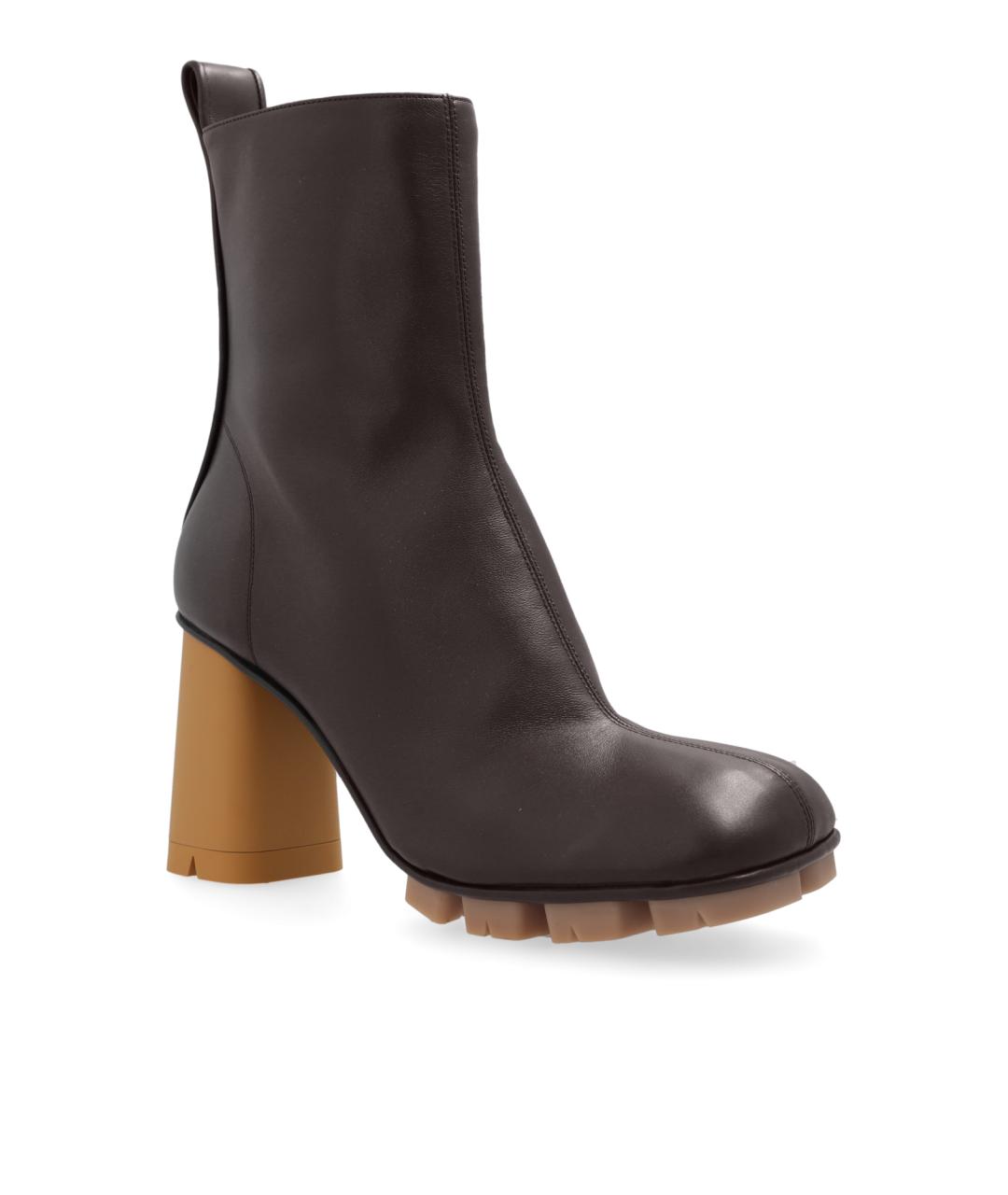 BOTTEGA VENETA Коричневые кожаные ботильоны, фото 4