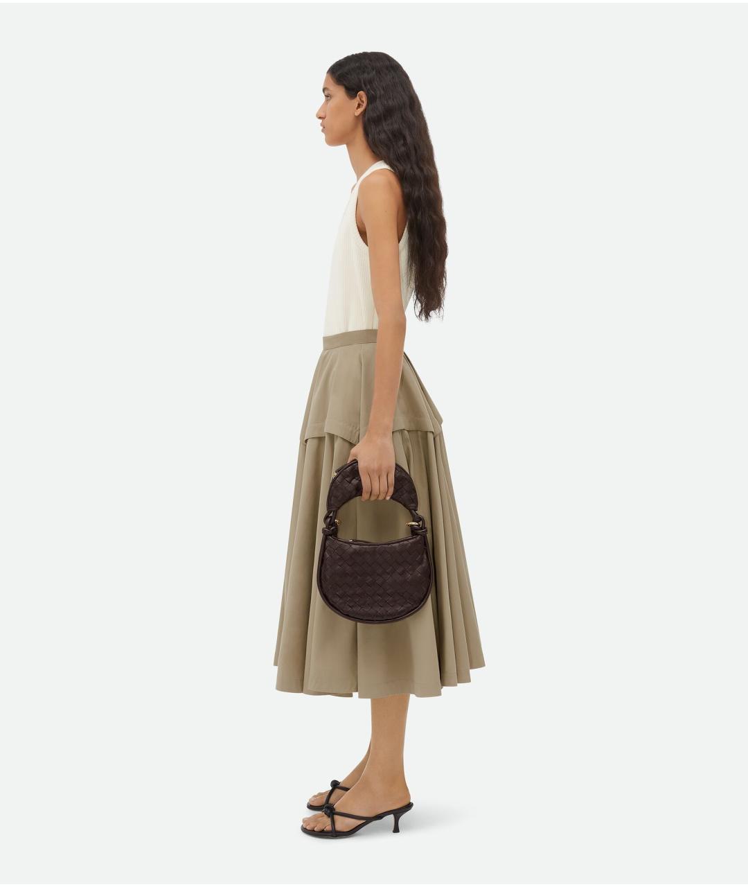 BOTTEGA VENETA Коричневая кожаная сумка через плечо, фото 8