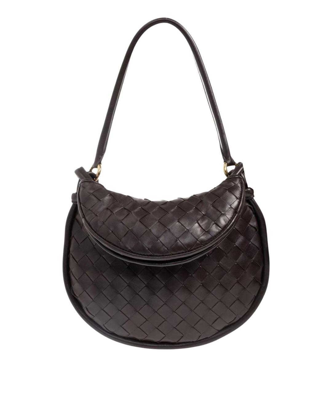 BOTTEGA VENETA Коричневая кожаная сумка через плечо, фото 1