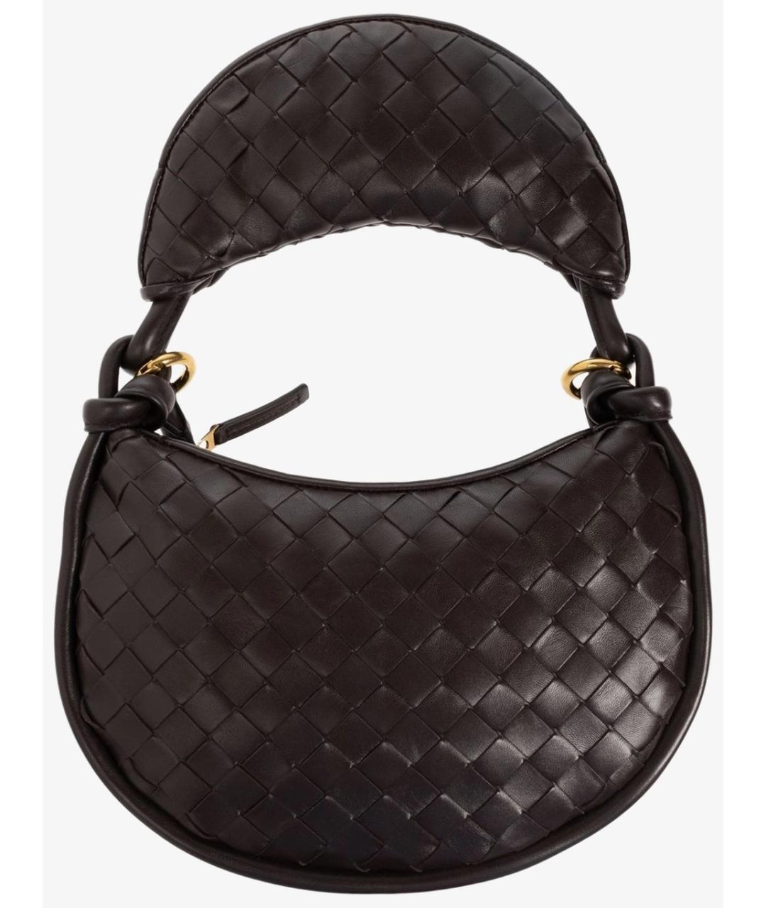BOTTEGA VENETA Коричневая кожаная сумка через плечо, фото 4