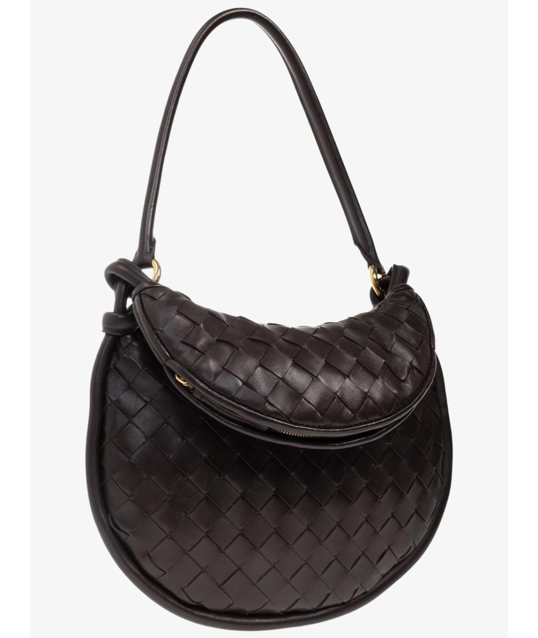 BOTTEGA VENETA Коричневая кожаная сумка через плечо, фото 3