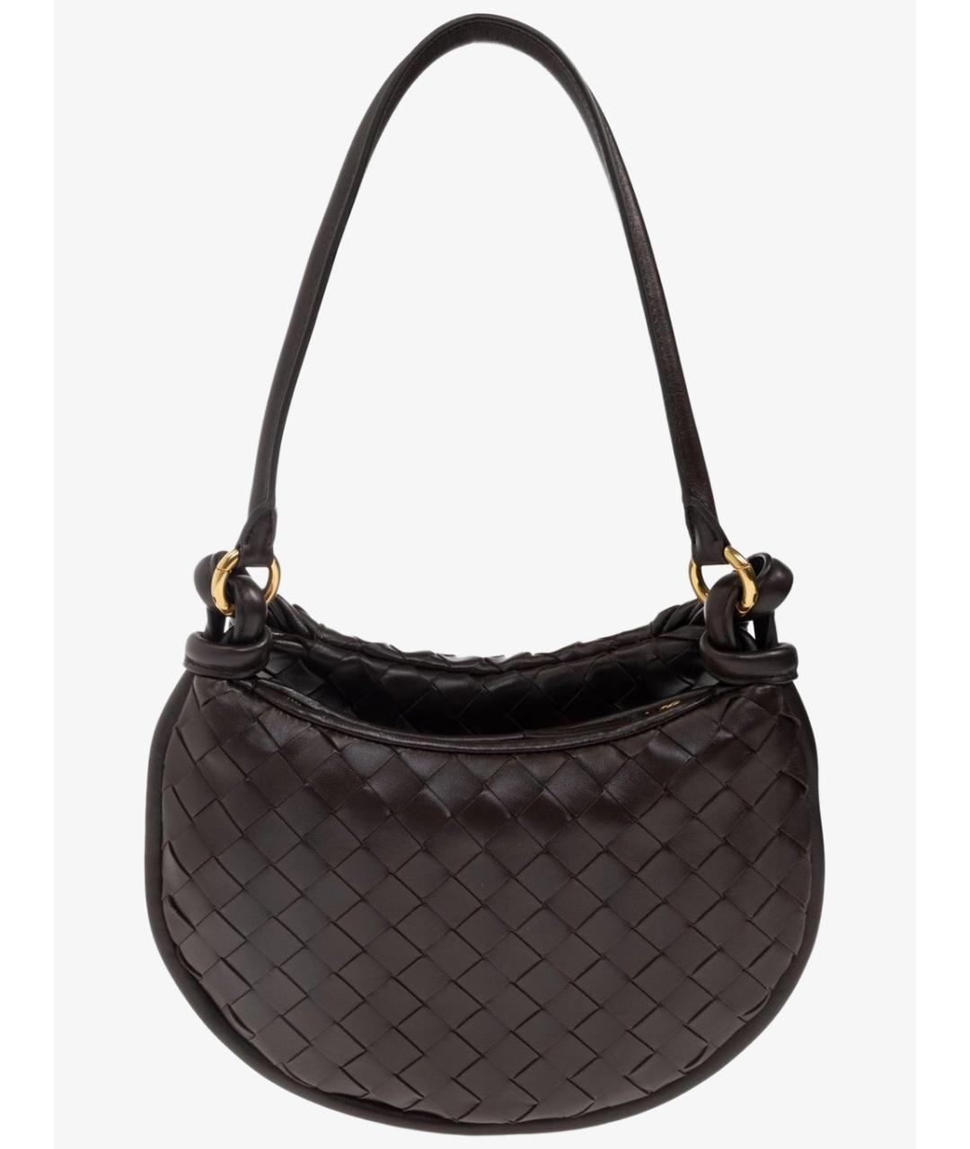 BOTTEGA VENETA Коричневая кожаная сумка через плечо, фото 2