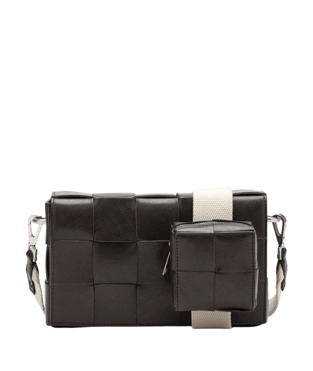 BOTTEGA VENETA Коричневая кожаная сумка на плечо, фото 1