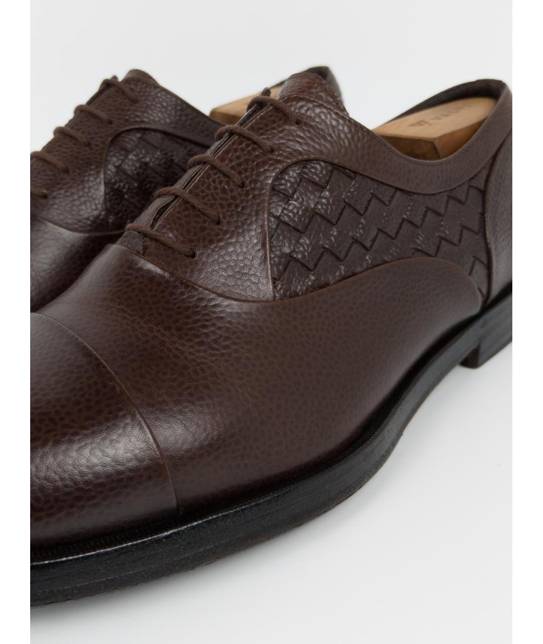 BOTTEGA VENETA Коричневые кожаные туфли, фото 9