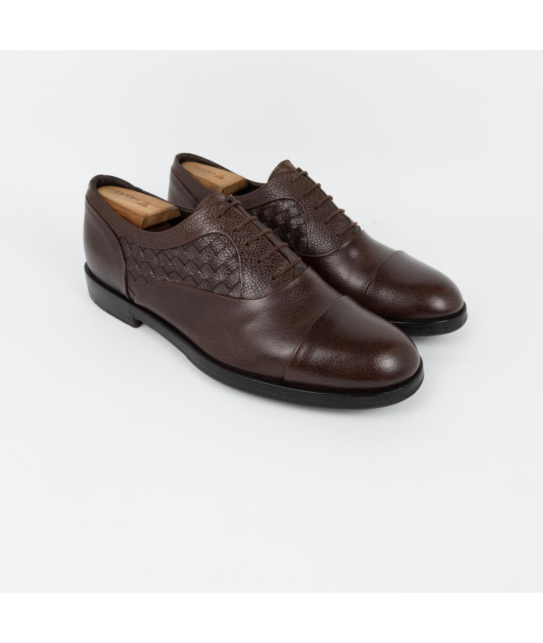 BOTTEGA VENETA Коричневые кожаные туфли, фото 4