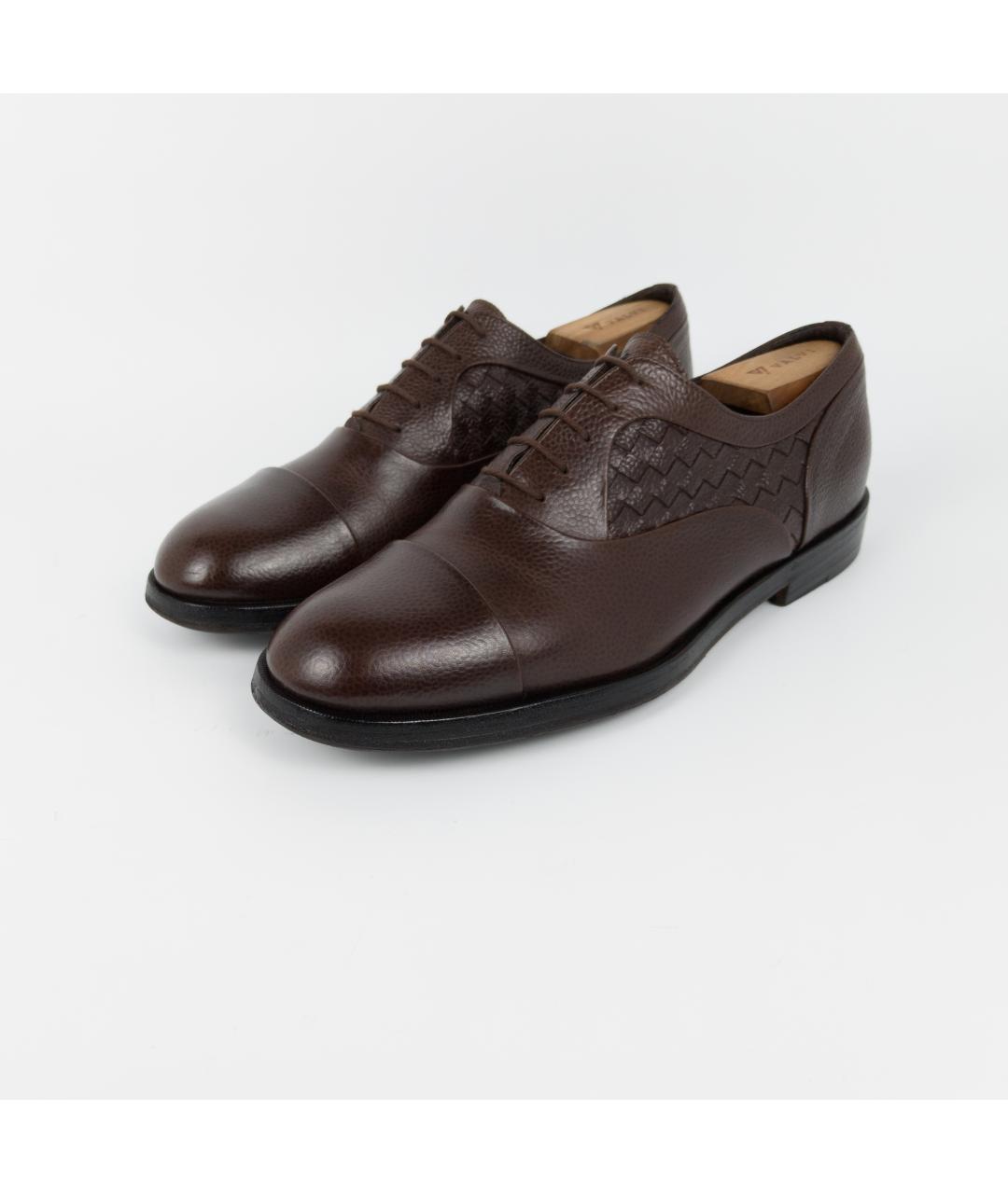 BOTTEGA VENETA Коричневые кожаные туфли, фото 6
