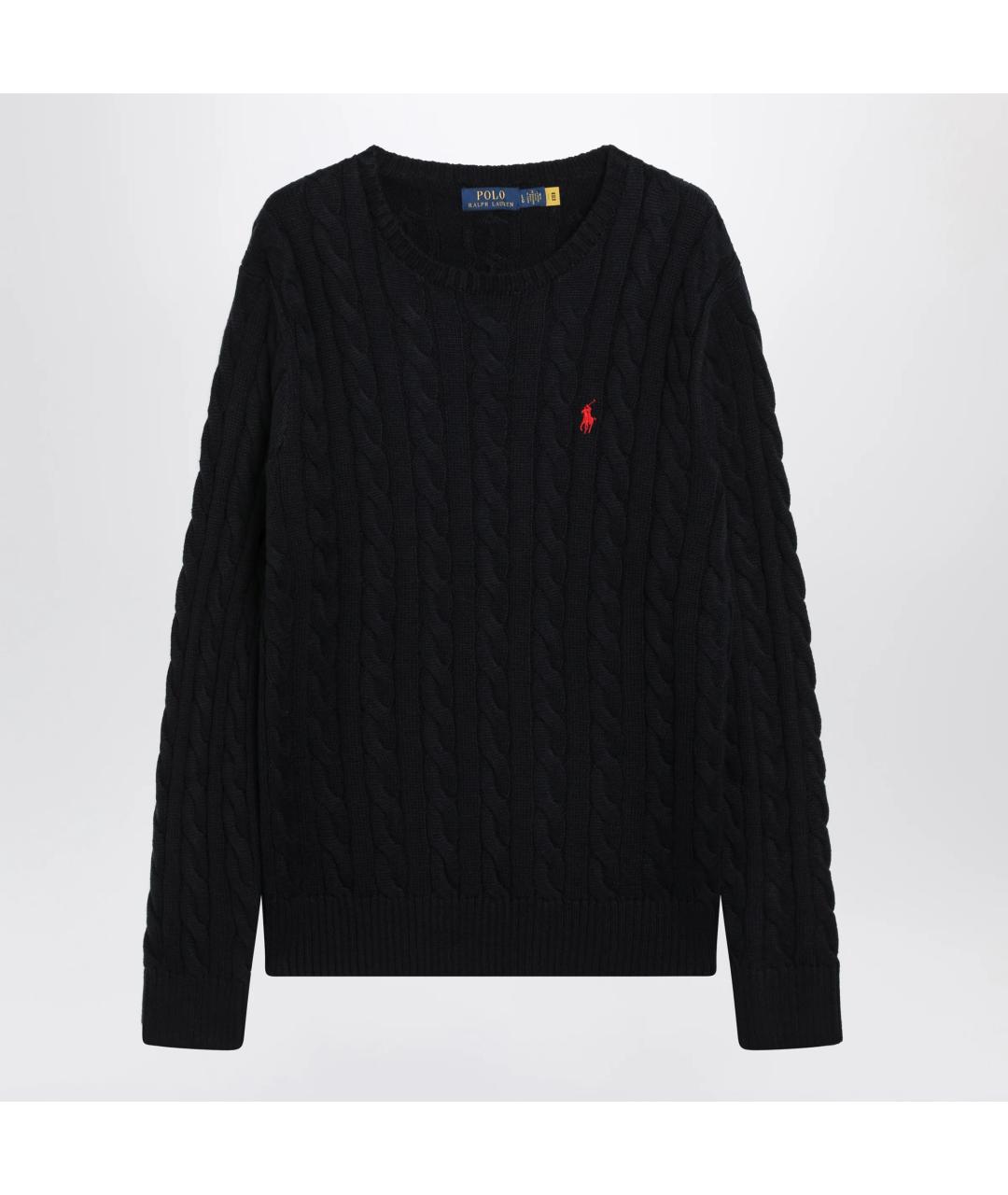 POLO RALPH LAUREN Темно-синий хлопковый джемпер / свитер, фото 3