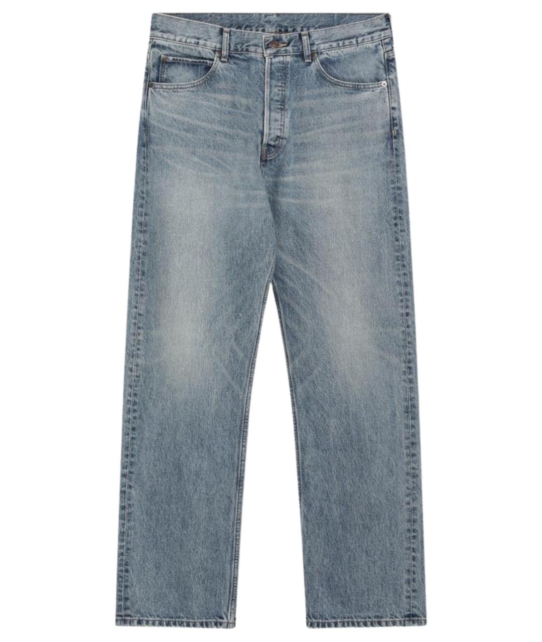 CELINE Голубые хлопковые прямые джинсы, фото 1