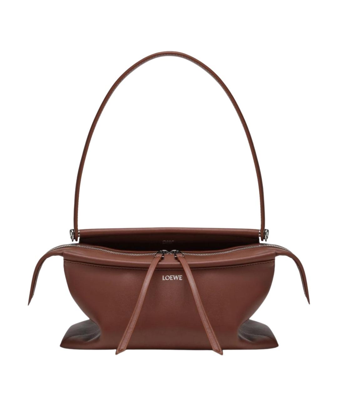 LOEWE Коричневая кожаная сумка через плечо, фото 1