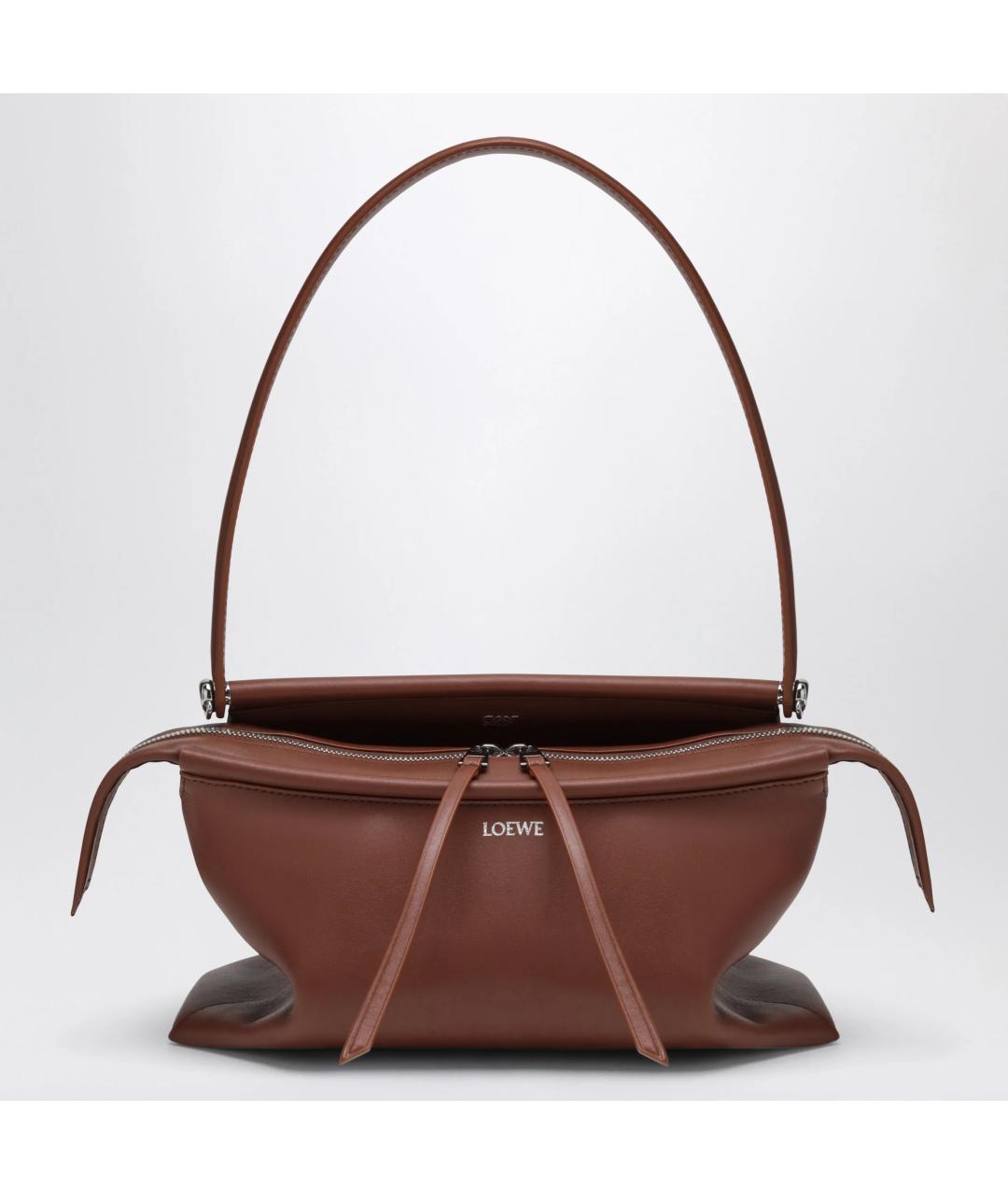LOEWE Коричневая кожаная сумка через плечо, фото 3