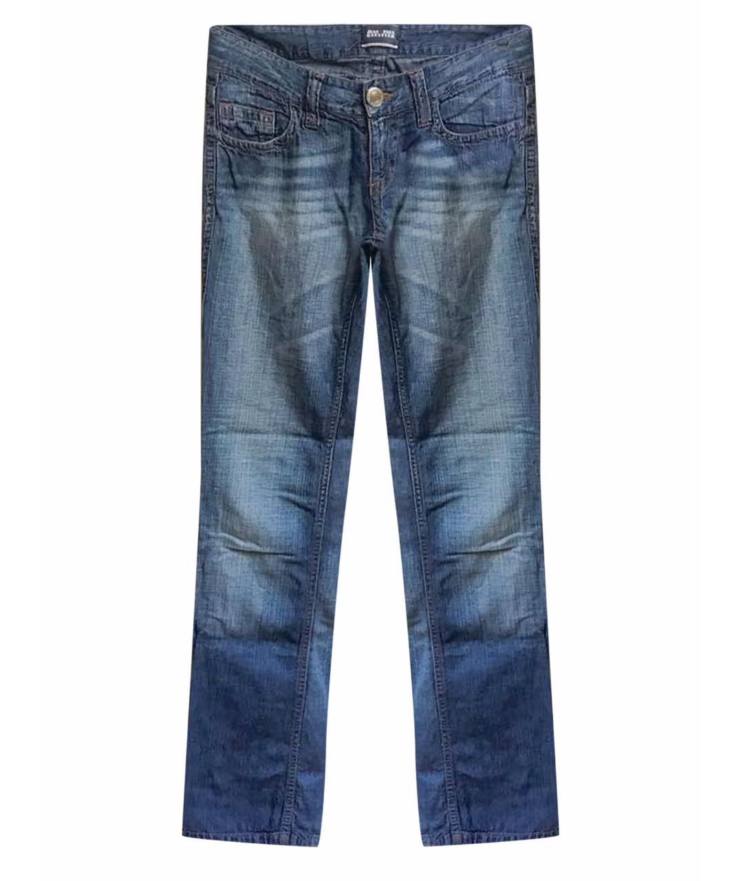 JEAN PAUL GAULTIER VINTAGE Синие хлопко-леновые прямые джинсы, фото 6