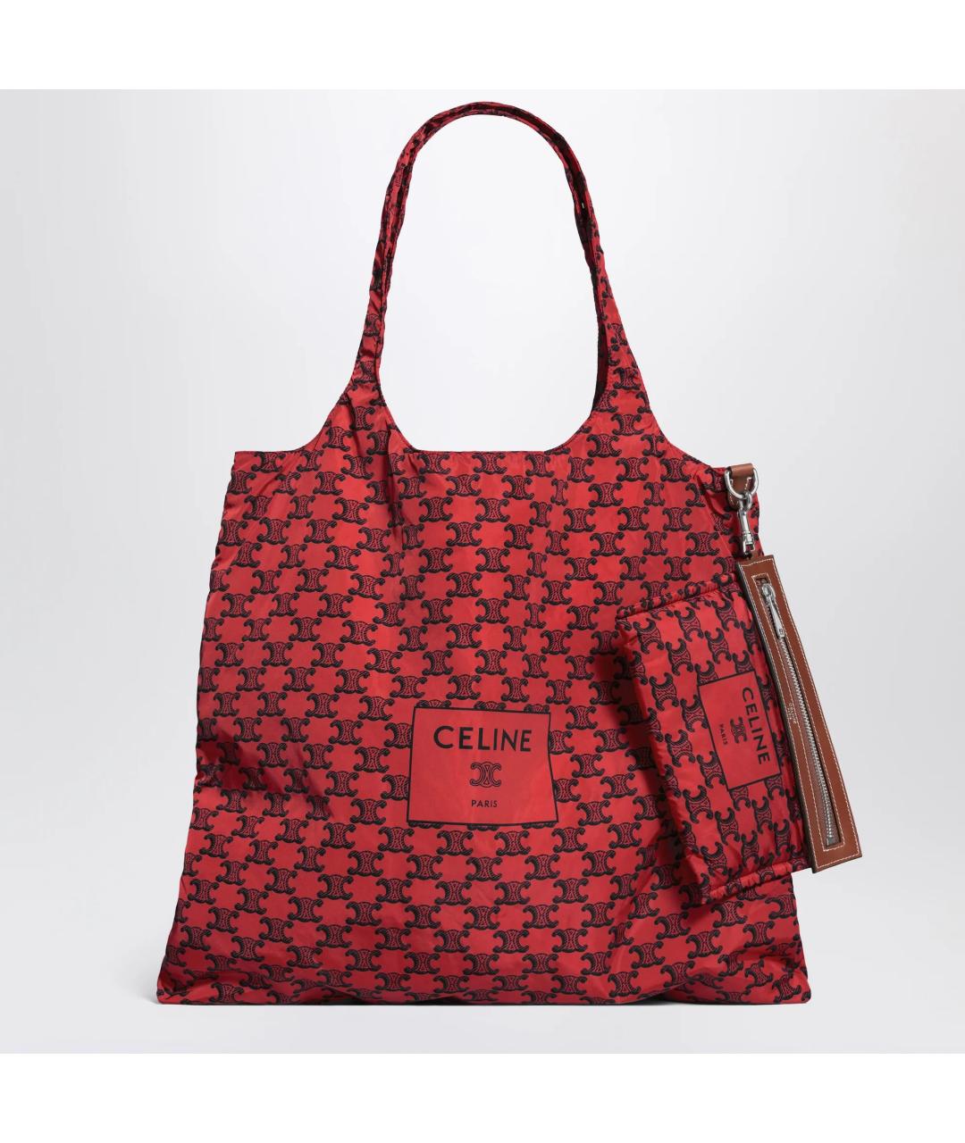 CELINE Красная нейлоновая сумка тоут, фото 3
