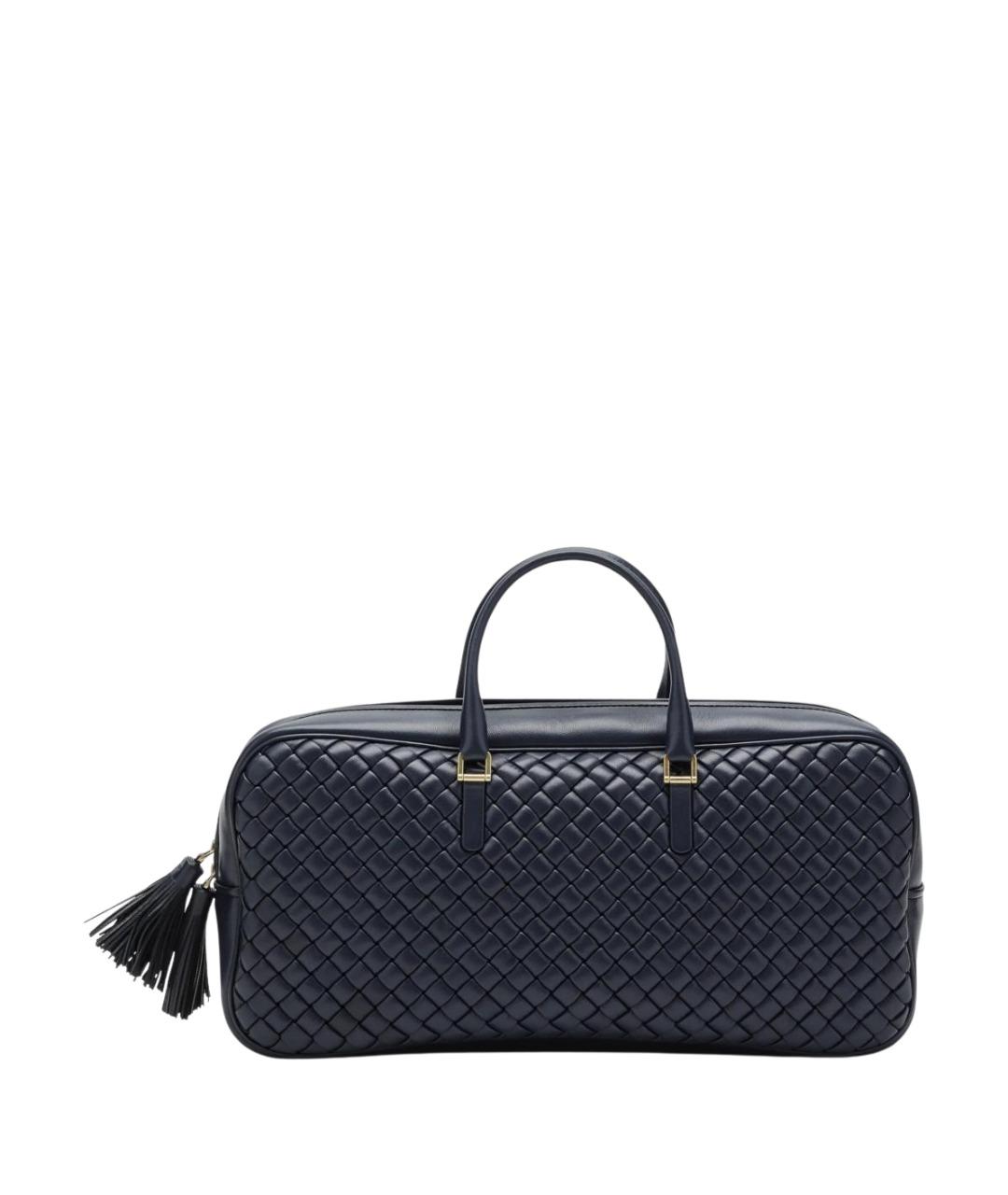 BOTTEGA VENETA Темно-синяя кожаная сумка тоут, фото 1