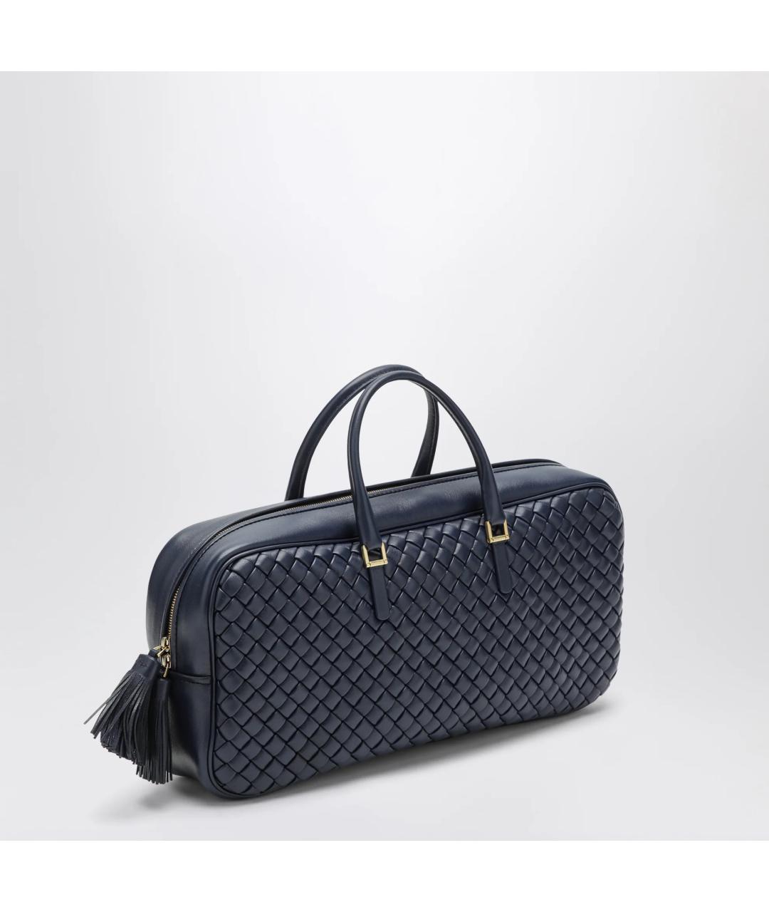 BOTTEGA VENETA Темно-синяя кожаная сумка тоут, фото 2