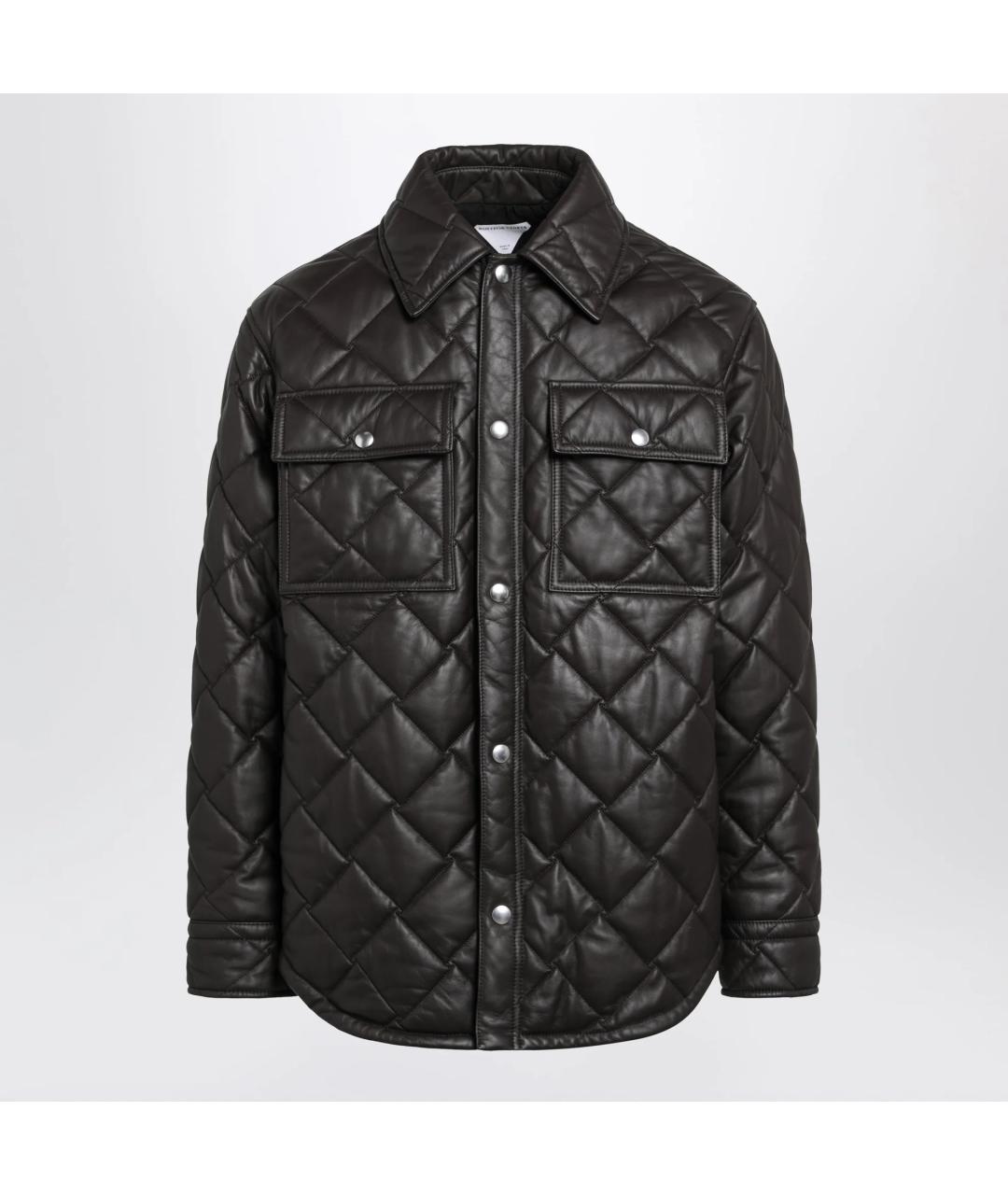 BOTTEGA VENETA Коричневая кожаная куртка, фото 3