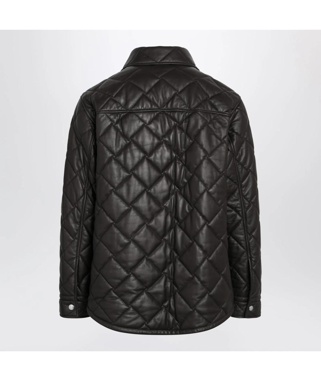 BOTTEGA VENETA Коричневая кожаная куртка, фото 2