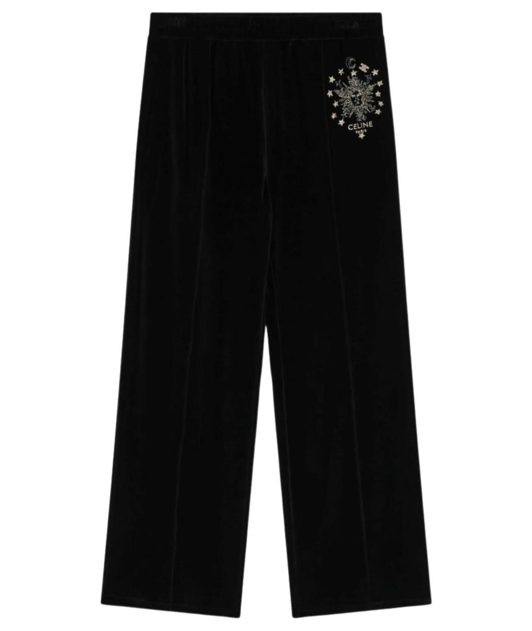 CELINE Черные бархатные повседневные брюки, фото 1