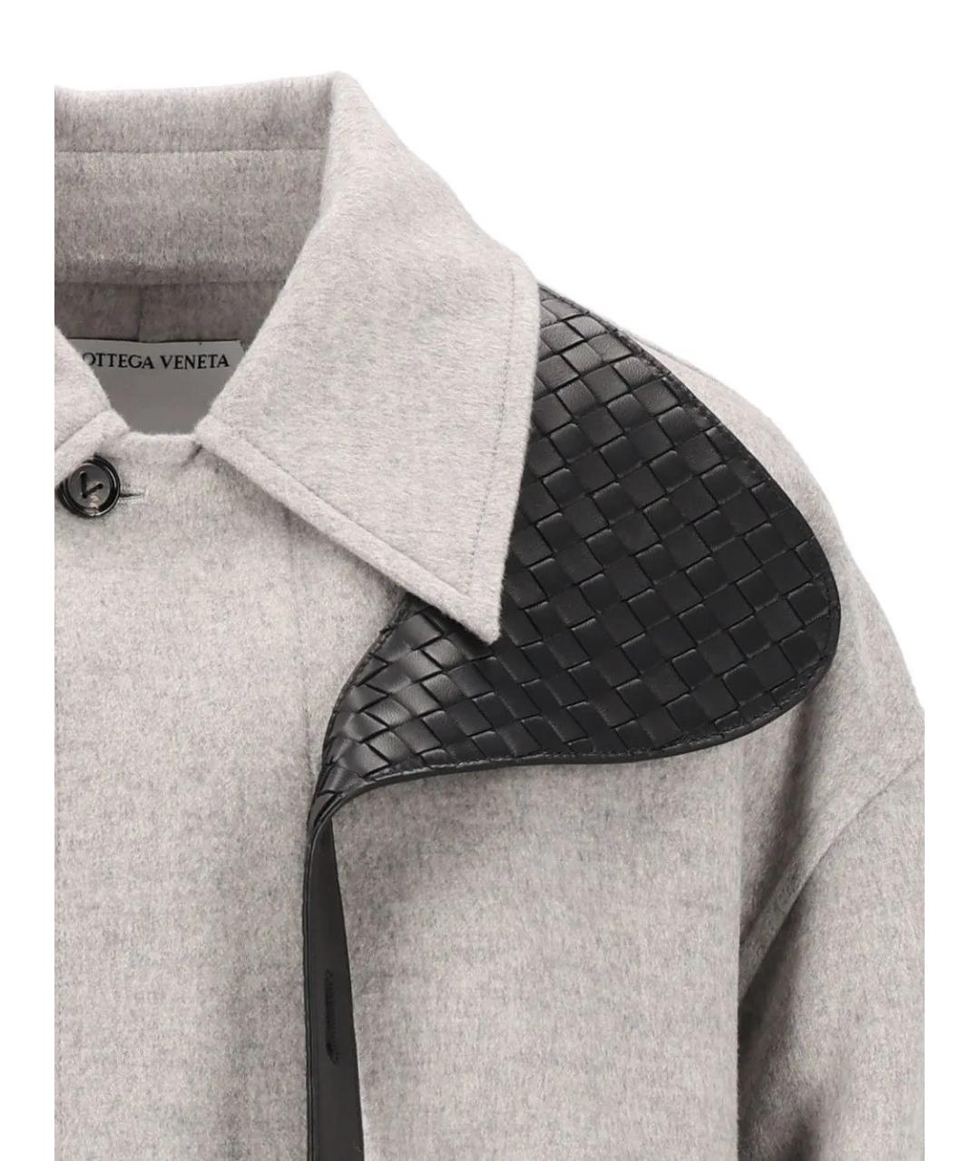 BOTTEGA VENETA Серое шерстяное пальто, фото 4