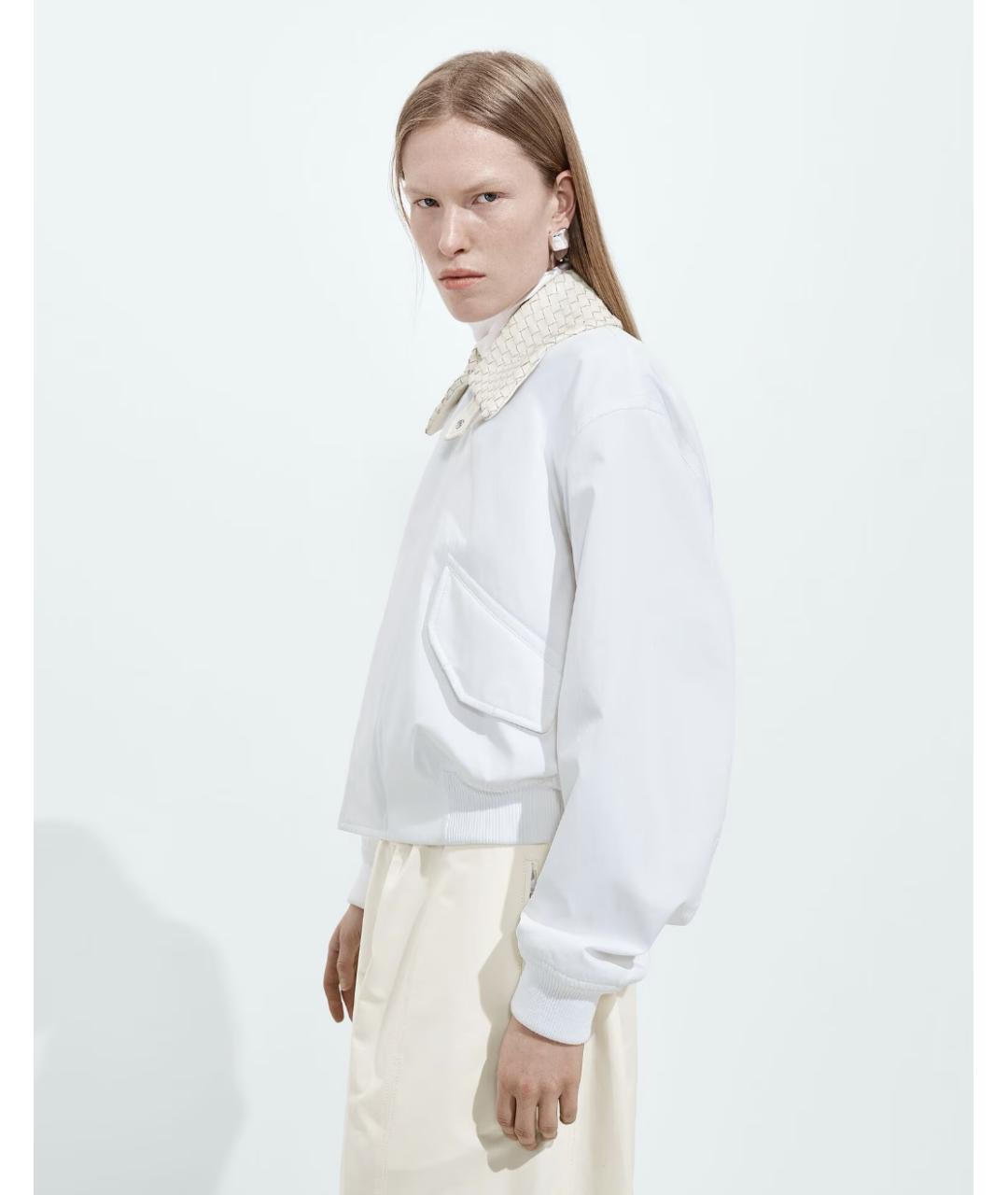 BOTTEGA VENETA Белая хлопковая куртка, фото 3