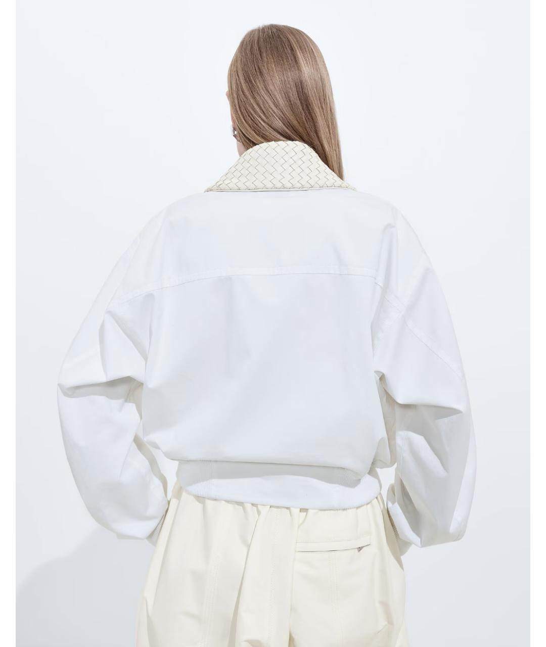 BOTTEGA VENETA Белая хлопковая куртка, фото 4